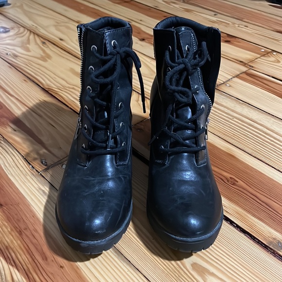 Black Combat Boots Size 11 - Picture 2 of 3